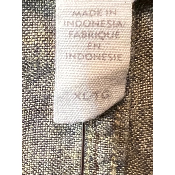 Eileen Fisher XL Green Beige Linen Button Up‎ Shirt Jacket Oversized - Picture 11 of 14